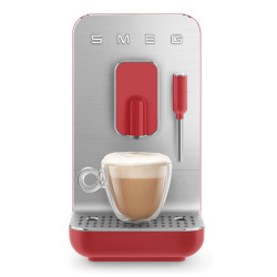SMEG Collezione BCC02RDMEU eszpresszógép, 1350 W, 19 bar, 1,4 l, 8 funkció, beépített őrlő, gőzfúvóka, piros