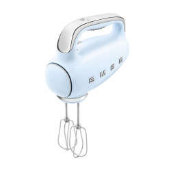 SMEG 50's Style HMF01PBEU Hand Mixer, 250W, 9 speeds, Turbo, Hidden LED display, Timer, Accessories, Blue