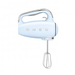 Mixer manual SMEG 50's Style HMF01PBEU, 250 W, 9 viteze, Functie Turbo, Afisaj LED, Timer, Accesorii, Albastru