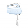 SMEG 50's Style HMF01PBEU Hand Mixer, 250W, 9 speeds, Turbo, Hidden LED display, Timer, Accessories, Blue