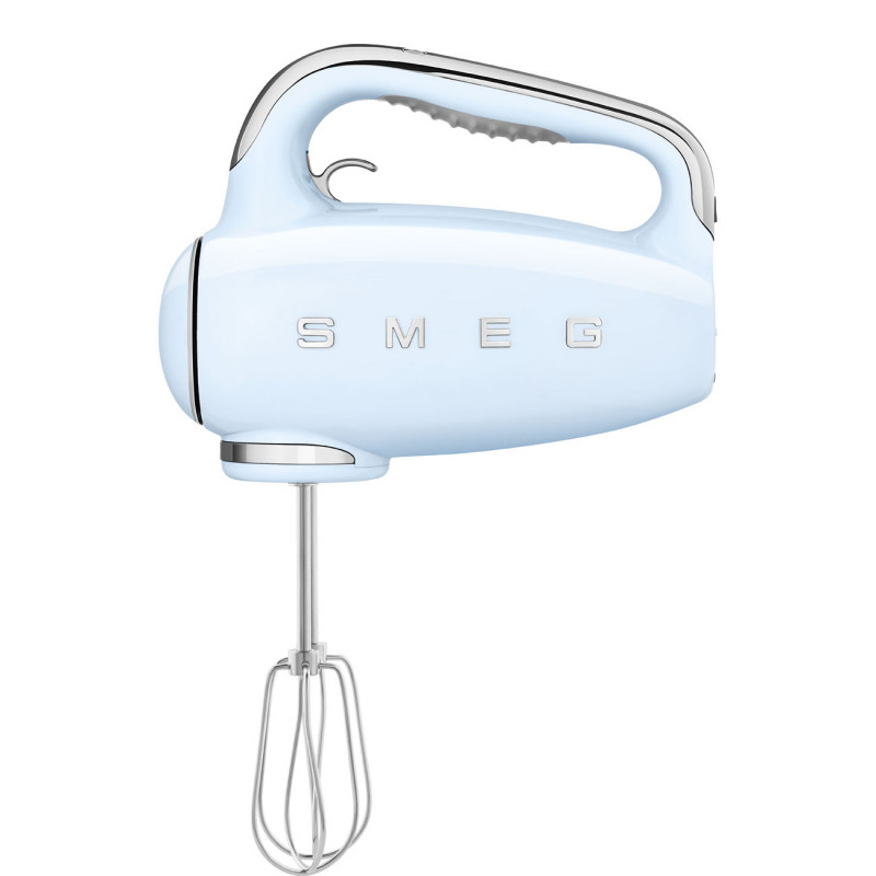Ръчен миксер SMEG 50's Style HMF01PBEU, 250W, 9 скорости, Турбо, Скрит LED дисплей, Таймер, Аксесоари, Син