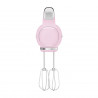 Mixer manual SMEG 50's Style HMF01PKEU, 250 W, 9 viteze, Functie Turbo, Afisaj LED, Timer, Accesorii, Roz