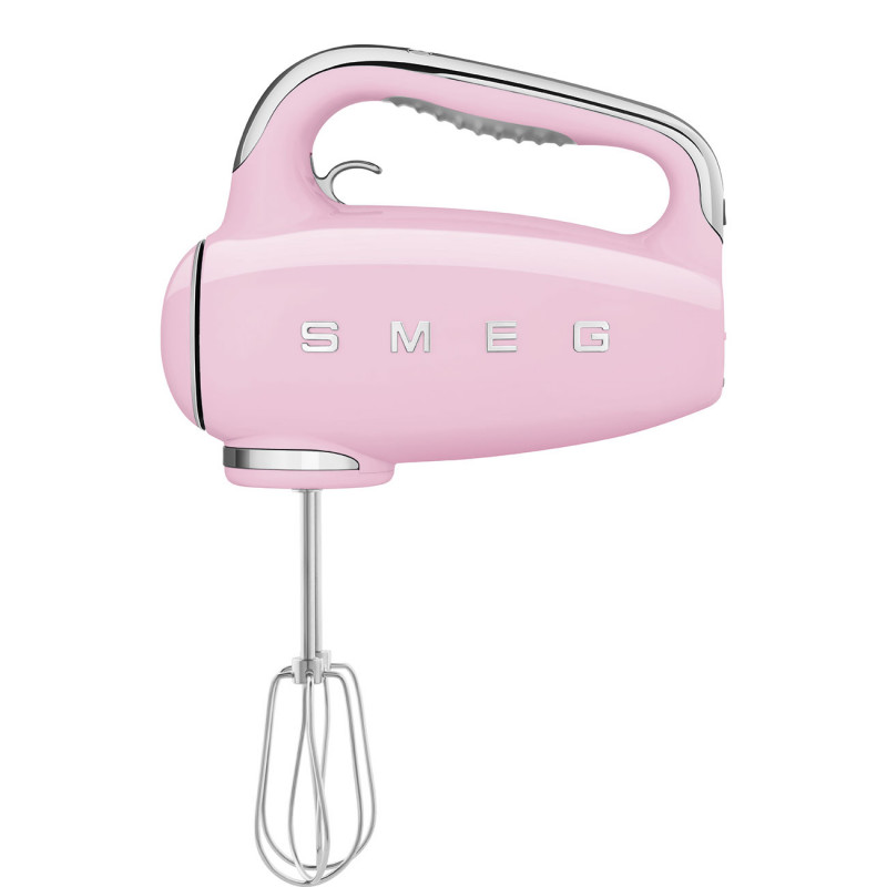 Ръчен миксер SMEG 50's Style HMF01PKEU, 250W, 9 скорости, Турбо, Скрит LED дисплей, Таймер, Аксесоари, Розов