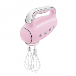 Ръчен миксер SMEG 50's Style HMF01PKEU, 250W, 9 скорости, Турбо, Скрит LED дисплей, Таймер, Аксесоари, Розов