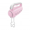 Ръчен миксер SMEG 50's Style HMF01PKEU, 250W, 9 скорости, Турбо, Скрит LED дисплей, Таймер, Аксесоари, Розов