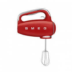 Χειροκίνητο μίξερ SMEG 50's Style HMF01RDEU, 250 W, 9 ταχύτητες, λειτουργία Turbo, κρυφή οθόνη LED, χρονοδιακόπτης, εξαρτήματα, κόκκινο
