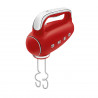 Ръчен миксер SMEG 50's Style HMF01RDEU, 250W, 9 скорости, Турбо, Скрит LED дисплей, Таймер, Аксесоари, Червен