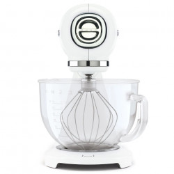 Планетарен миксер SMEG SMF15WHEU, 1000 W, 4.8 л, 10 скорости, Директно задвижване, Крачета против хлъзгане, Бял
