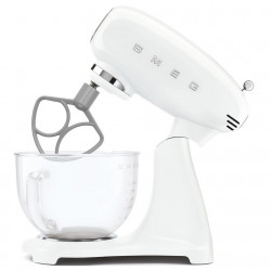 SMEG SMF15WHEU Stand Mixer, 1000 W, 4.8 L, 10 speeds, Direct drive, Non-slip feet, White