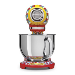 Mixer planetar SMEG Dolce & Gabbana SMF03DGEU, 800 W, 4,8 l, 10 viteze, Functie de pornire treptata, Multicolor