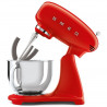 Mixer planetar SMEG SMF03RDEU, 800 W, 4,8 l, 10 viteze, Functie de pornire treptata, Rosu