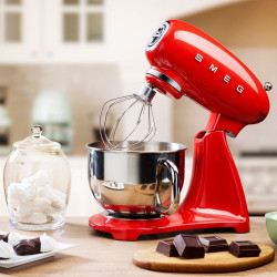 SMEG SMF03RDEU Stand Mixer, 800 W, 4.8 L, 10 speeds, Soft-start function, Non-slip feet, Red