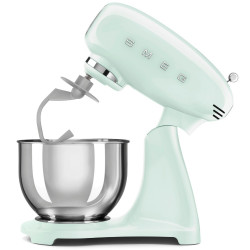 Планетарен миксер SMEG SMF03PGEU, 800 W, 4.8 л, 10 скорости, Функция за плавен старт, Крачета против хлъзгане, Пастелно зелен