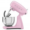SMEG SMF03PKEU Stand Mixer, 800 W, 4.8 L, 10 speeds, Soft-start function, Non-slip feet, Pink