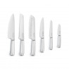 SMEG KBSF02CR Knife Set with Stand, 7-piece, Acacia Wood Handles, German Stainless Steel, Cream