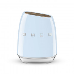 SMEG KBSF02PB Knife Set with Stand, 7-piece, Acacia Wood Handles, German Stainless Steel, Pastel Blue