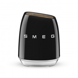 Set de cuțite cu suport SMEG KBSF02BL, 7 piese, Manere din lemn de salcam, Otel inoxidabil german, Negru