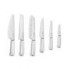 Set de cutite cu suport SMEG KBSF02WH, 7 piese, Manere din lemn de salcam, Otel inoxidabil german, Alb