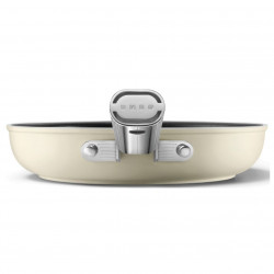Τηγάνι SMEG FPF2002CRM, 1,5 λ, Ø20 εκ., Κεραμική αντικολλητική επίστρωση, Έως 250 °C, Χωρίς PFAS, Για επαγωγικές εστίες, Κρεμ