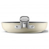 SMEG FPF2002CRM Frying Pan, 1.5 L, Ø20 cm, Ceramic Nonstick Coating, Up to 250°C, PFAS-Free, Induction-Compatible, Cream