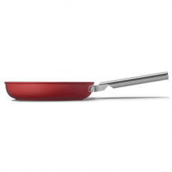 Τηγάνι με καπάκι SMEG CKFF2401RDM, 1,9 λ, Ø24 εκ., Επίστρωση τεφλόν, Έως 250 °C, Χωρίς PFAS, Για επαγωγικές εστίες, Κόκκινο