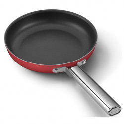 Tigaie cu capac SMEG CKFF2401RDM, 1,9 l, Ø24 cm, Acoperire cu teflon, Pana la 250°C, fără PFAS, Inductie, Rosu