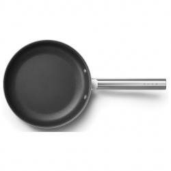 Τηγάνι με καπάκι SMEG CKFF2401RDM, 1,9 λ, Ø24 εκ., Επίστρωση τεφλόν, Έως 250 °C, Χωρίς PFAS, Για επαγωγικές εστίες, Κόκκινο