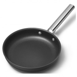 Tigaie cu capac SMEG CKFF2401BLM, 1,9 l, Ø24 cm, Acoperire cu teflon, Pana la 250°C, fără PFAS, Inductie, Negru
