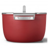 Oala cu capac SMEG CKFC2611RDM, 7,7 l, Ø26 cm, Acoperire cu teflon, Pana la 250°C, Inductie, Rosu