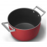 Oala cu capac SMEG CKFC2611RDM, 7,7 l, Ø26 cm, Acoperire cu teflon, Pana la 250°C, Inductie, Rosu