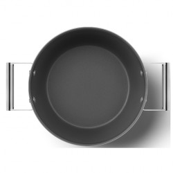 SMEG CKFC2611RDM serpenyő, 7,7 l, Ø26 cm, teflonbevonat, 250 °C-ig, indukciós, piros