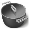 Κατσαρόλα SMEG CKFC2611BLM, 7,7 λίτρα, Ø26 εκ., Επίστρωση τεφλόν, Έως 250 °C, Για επαγωγικές εστίες, Μαύρο