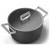 Тенджера SMEG CKFC2611BLM, 7.7 л, Ø26 см, Тефлоново покритие, До 250°C, Индукция, Черен