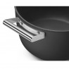 Oala cu capac SMEG CKFC2611BLM, 7,7 l, Ø26 cm, Acoperire cu teflon, Pana la 250°C, Inductie, Negru