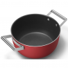 SMEG CKFC2411RDM serpenyő, 4,8 l, Ø24 cm, teflonbevonat, 250 °C-ig, indukciós főzésre alkalmas, piros