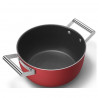 SMEG CKFC2411RDM serpenyő, 4,8 l, Ø24 cm, teflonbevonat, 250 °C-ig, indukciós főzésre alkalmas, piros