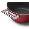 SMEG CKFC2411RDM serpenyő, 4,8 l, Ø24 cm, teflonbevonat, 250 °C-ig, indukciós főzésre alkalmas, piros