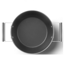 Oala cu capac SMEG CKFC2411RDM, 4,8 l, Ø24 cm, Acoperire cu teflon, Pana la 250°C, Inductie, Rosu