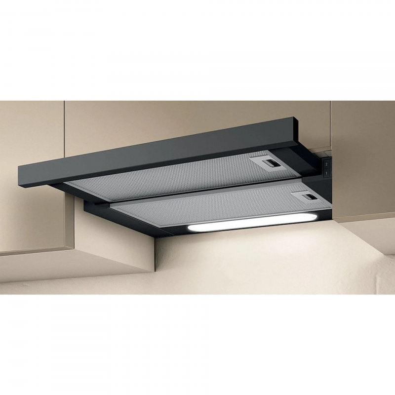 Абсорбатор за вграждане Elica Elite 14 Lux BL 60, 121 W, 60 см, Клас D, 304 м3/ч, LED осветление, Черен