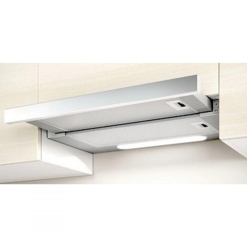 Hota de bucătărie încastrabilă Elica Elite 14 Lux GRVTWH 60, 121 W, 60 cm, Clasa D, 304 m³/h, iluminare LED, Gri/Alb