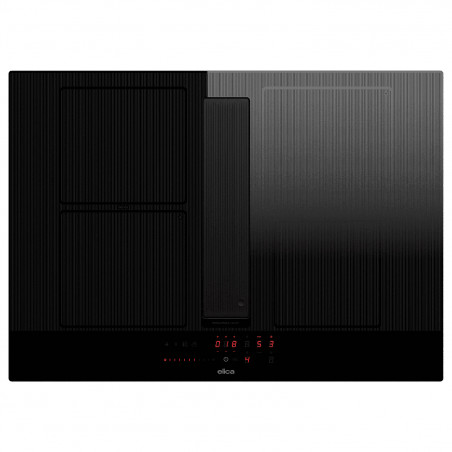 Plitа vitroceramica incorporabila cu sistem de aspirare Elica NikolaTesla Velvet BL/A/72, 7,2 kW, Capacitate de aspirare 620 m³/h, Autocapture, Comfort Silence, Bridge Zone, Stop&Go, Negru