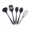 Set 5 ustensile de bucatarie Oliver Voltz OV51612A, Silicon, Rezistente la temperaturi ridicate, Negru