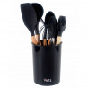 Oliver Voltz OV51612CB 8-Piece Kitchen Utensil Set with Holder, Silicone, Heat-Resistant, Holder, Black