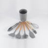 Set ustensile de bucatarie cu suport Oliver Voltz OV51612CG, 8 piese, Silicon, Rezistent la temperaturi ridicate, Suport, Gri