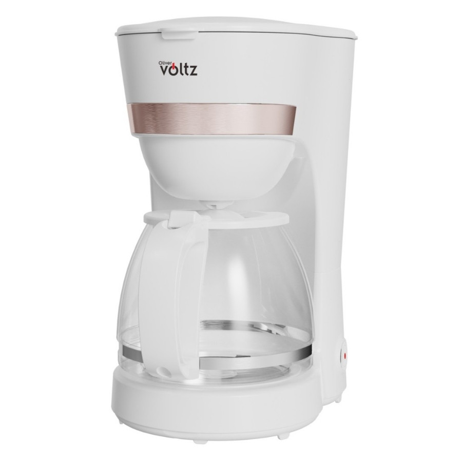 Кафемашина Oliver Voltz OV51170WN, 600W, 1.25 л, Противокапкова система, Прозрачен резервоар за вода, Бял