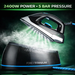 Just Perfecto JP-SGI2400 Steam Generator, 2400 W, 1.2 L, 5 bar, 120 g/min, Adjustable Temperature and Steam Control, Self-Cleaning, Black/Blue