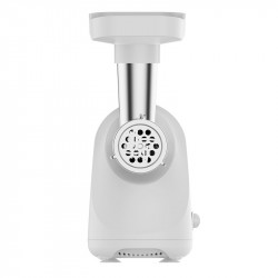 Masina de tocat carne Oliver Voltz OV51991G, 800 W, Functie de inversare, Accesoriu pentru roșii, Accesorii de 5 și 7 mm, Otel inoxidabil, Alb