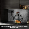 Just Perfecto JP-AF4GL Hot Air Fryer, 1500 W, 1.5/4 L, 8 Programs, 80–200 C, 360° Hot Air Circulation, Heat-Resistant Glass Construction, Black