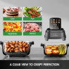 Φριτέζα με ζεστό αέρα Just Perfecto JP-AF4GL, 1500 W, 1,5/4 λίτρα, 8 προγράμματα, 80-200 °C, κυκλοφορία ζεστού αέρα 360°, θερμοανθεκτική γυάλινη κατασκευή, μαύρο