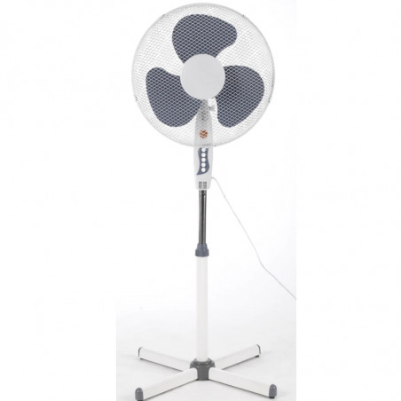 Ventilator NEO FA-F44, 40 W, 40 cm, 3 viteze, oscilație, înălțime și unghi reglabile, alb